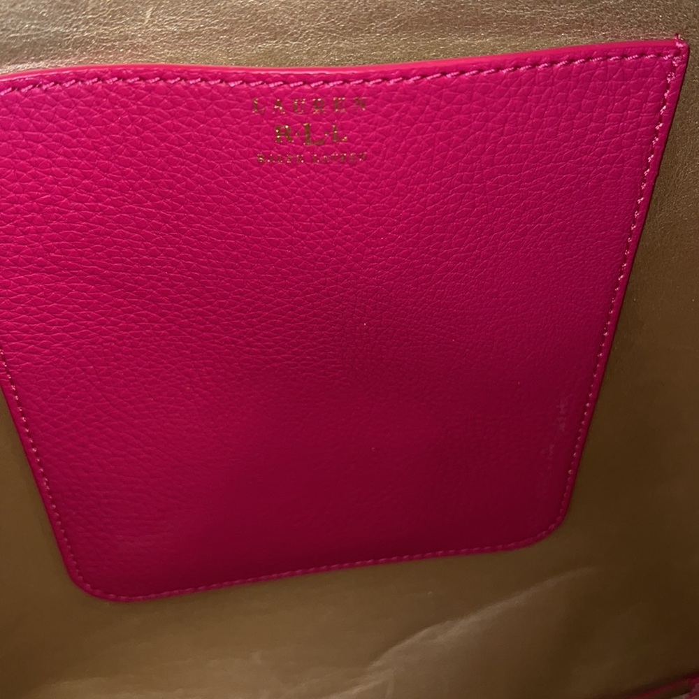 Fushia lauren Ralph Lauren tote flawed - Picture 14 of 15
